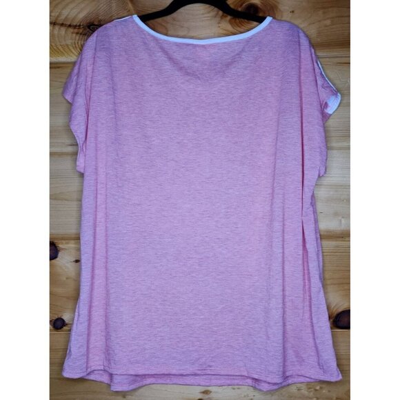 New Exclusive One Women's 2X Plus Size Blouse Pink Comfy Top Casual Beach Shirt - Picture 11 of 16